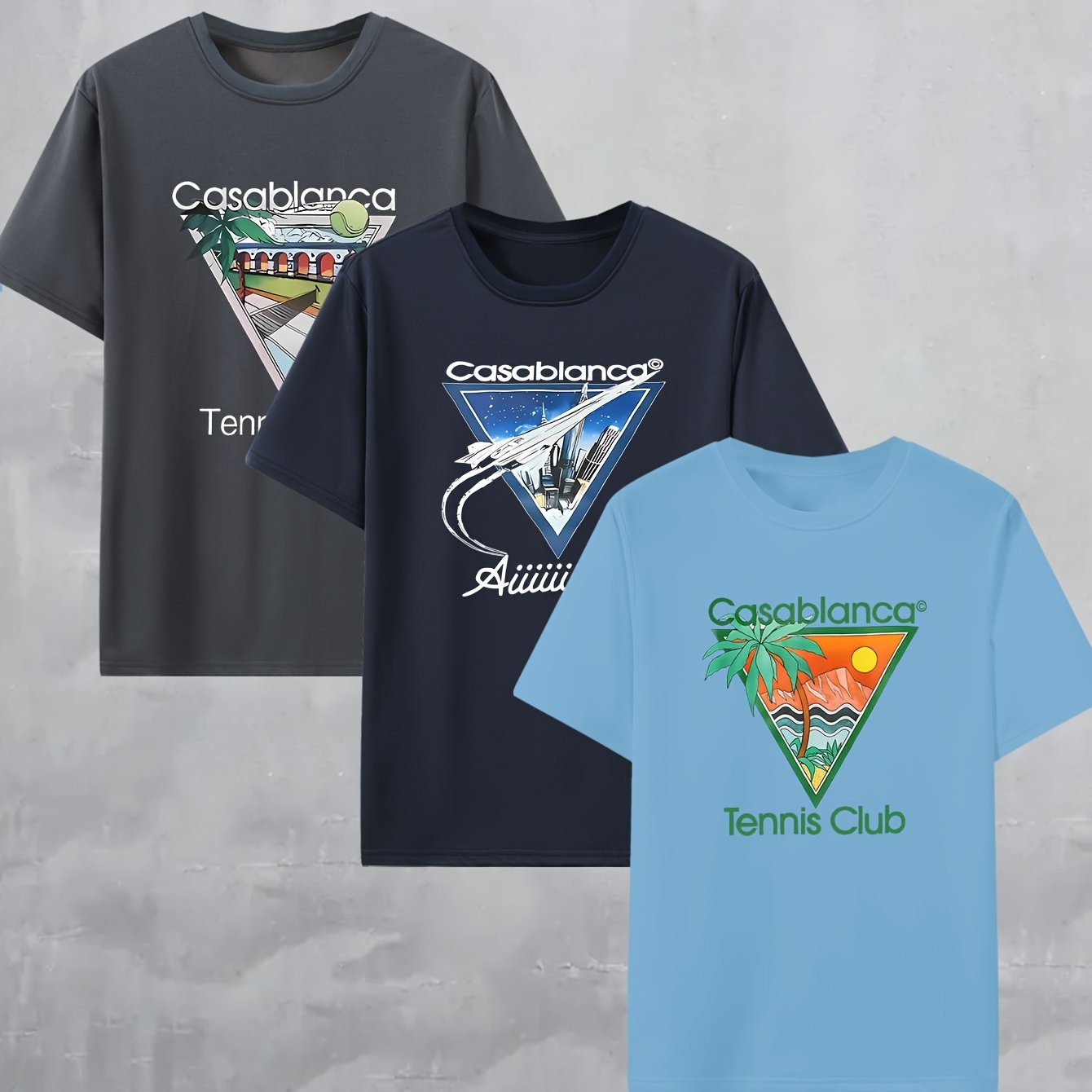 3pcs Set of Casablanca Printed T-Shirts