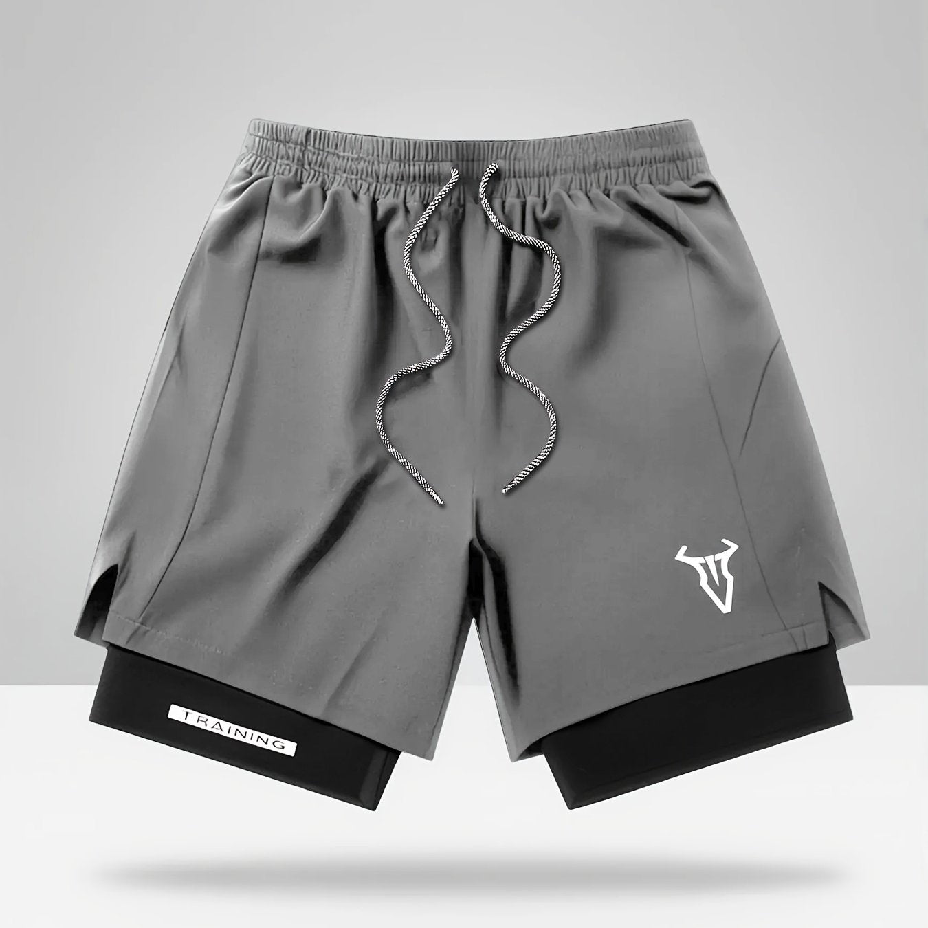 Men's Geometric Athletic Shorts with Side Pockets