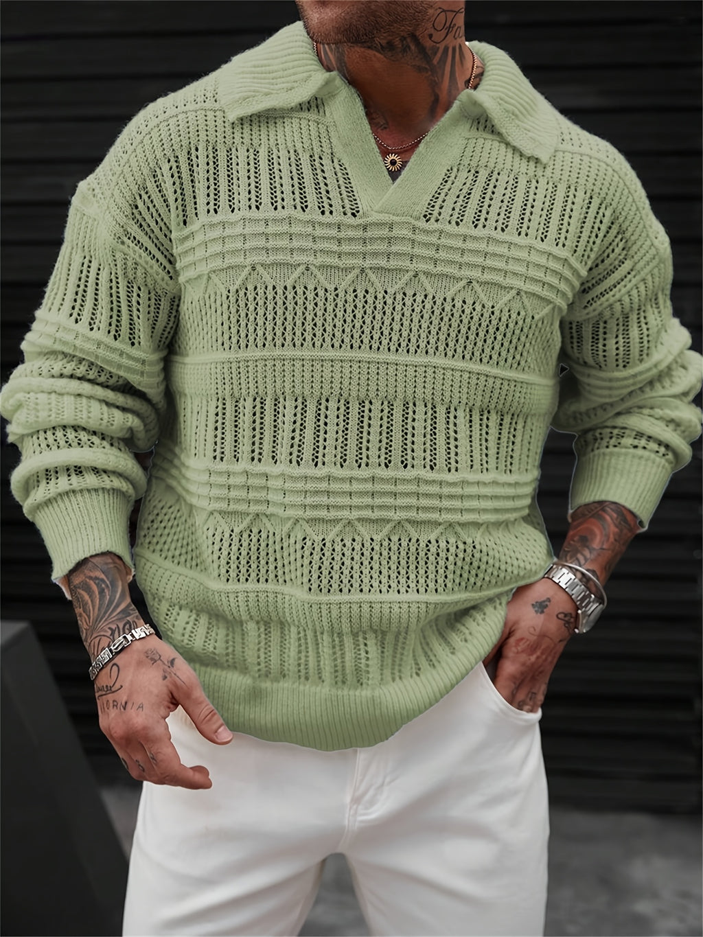 Men's Casual Neck Long Sleeve Sweater