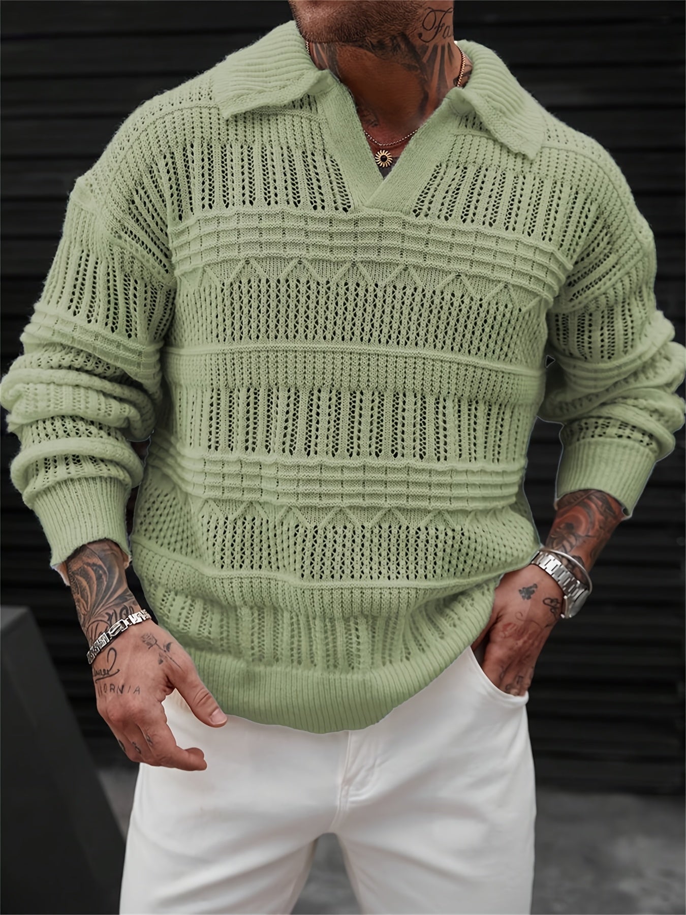 Men's Casual Neck Long Sleeve Sweater