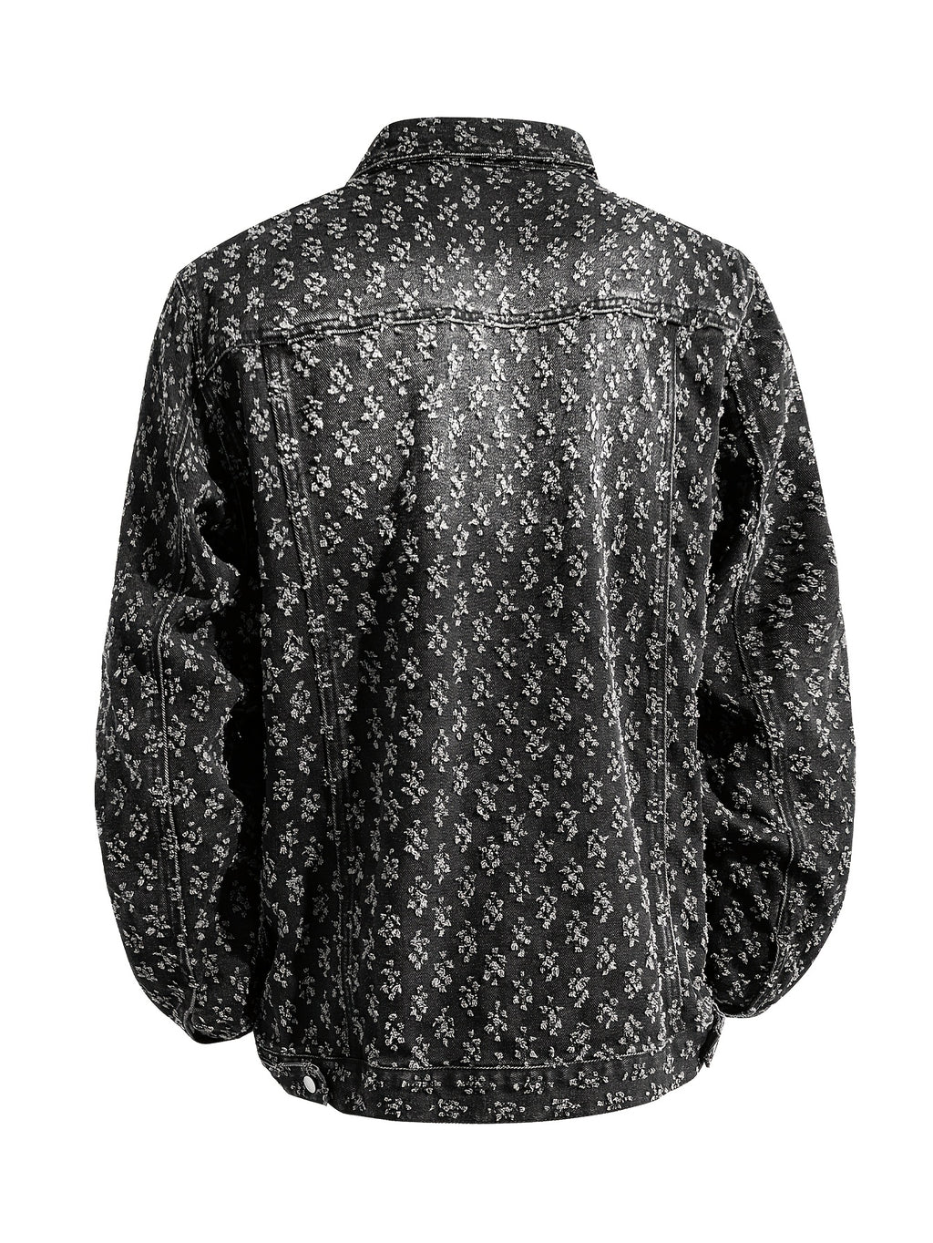 Men's Vintage monogram Distressed Black Denim Jacket