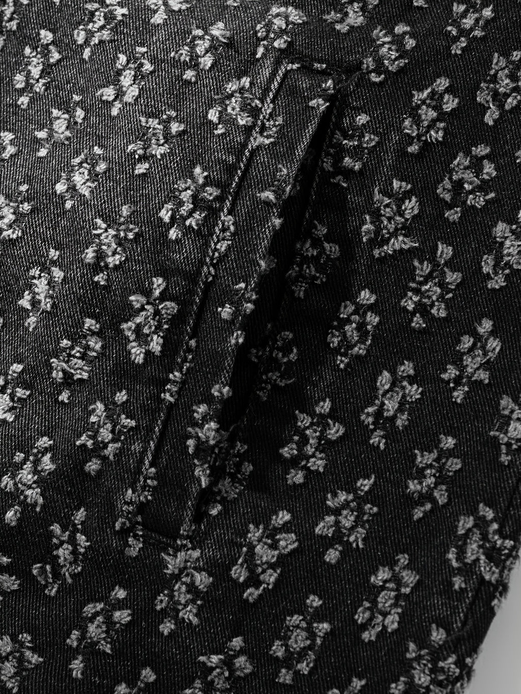 Men's Vintage monogram Distressed Black Denim Jacket