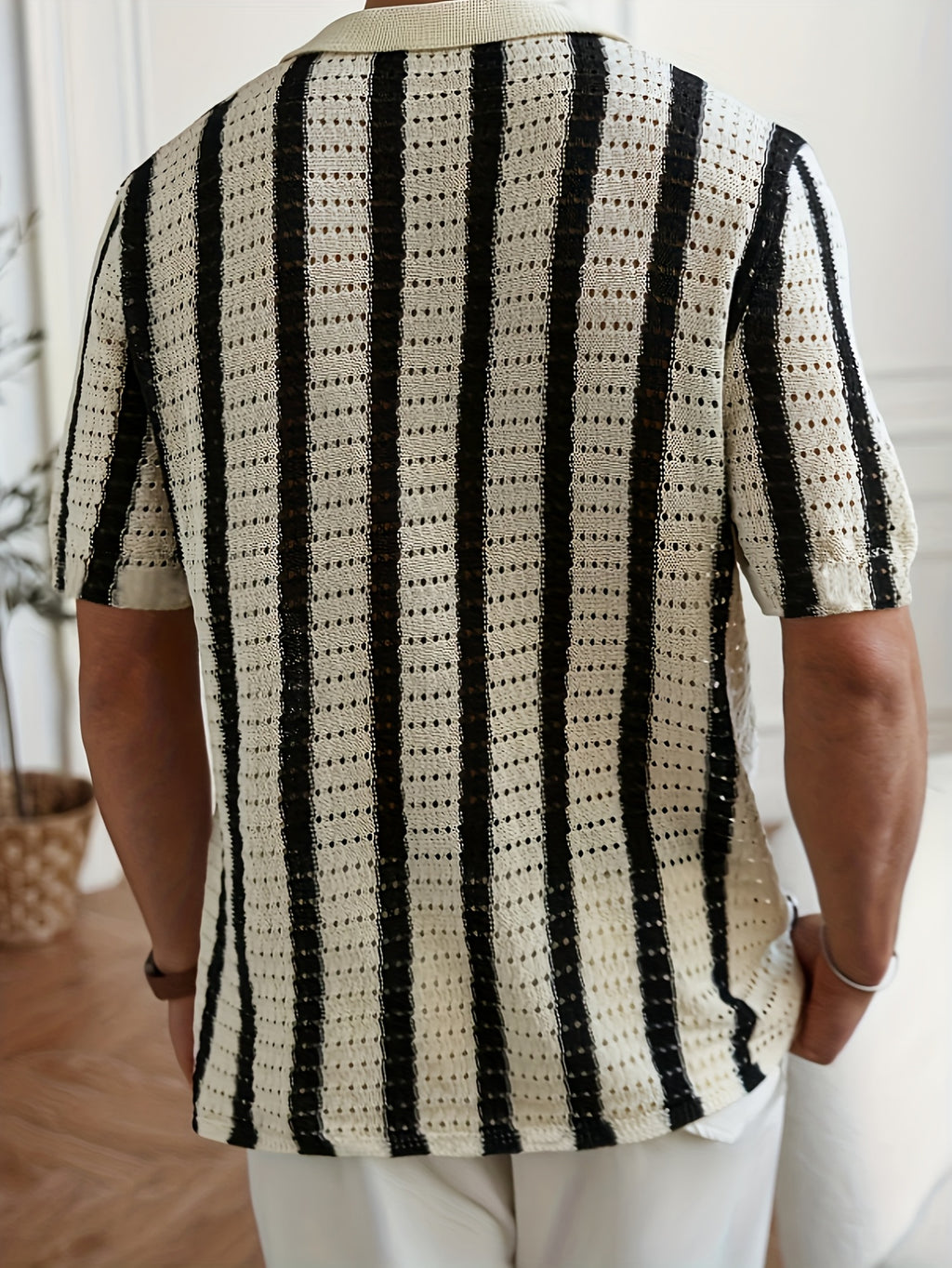 Men's Semi-Sheer Knit Pullover