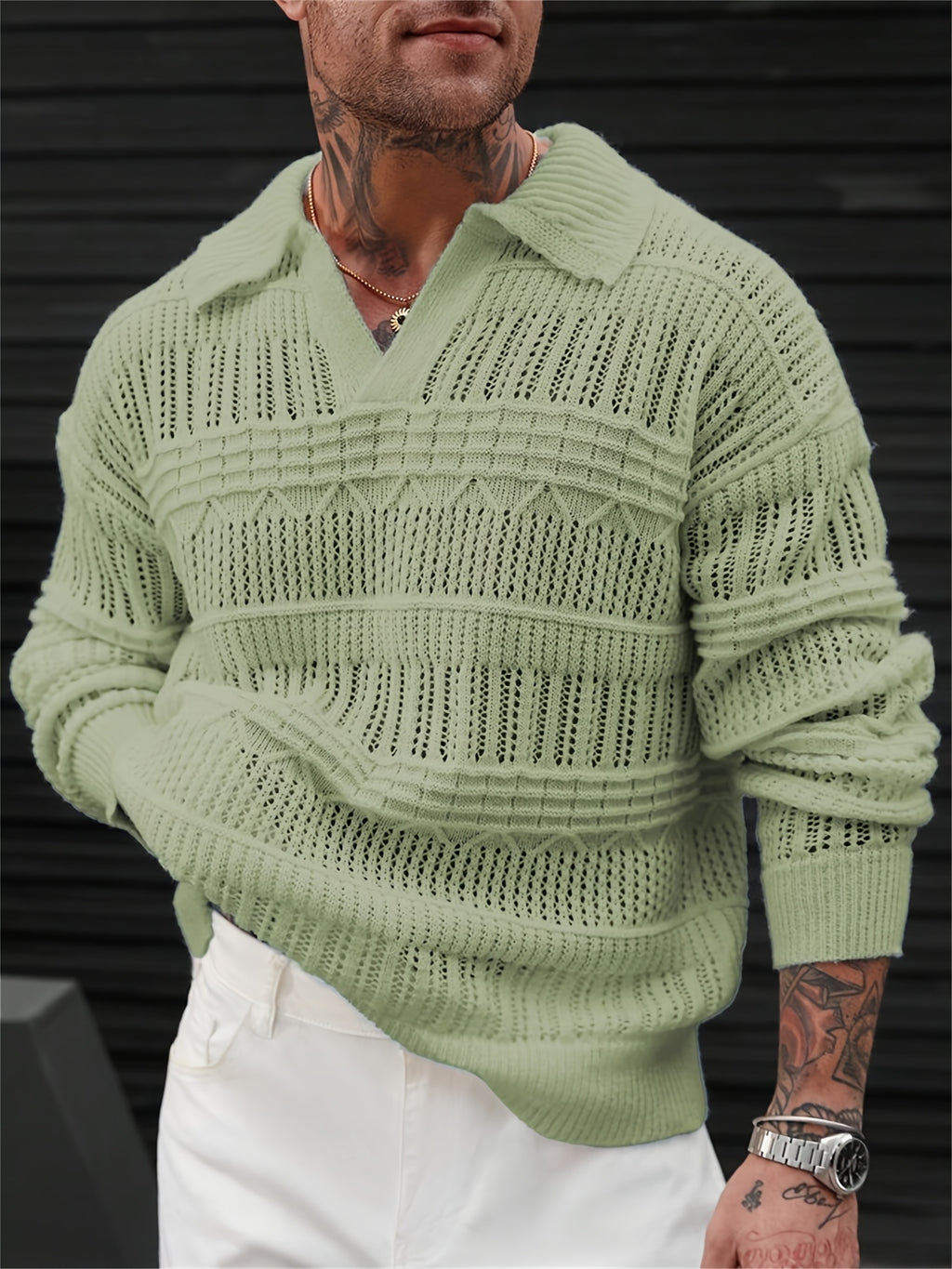 Men's Casual Neck Long Sleeve Sweater