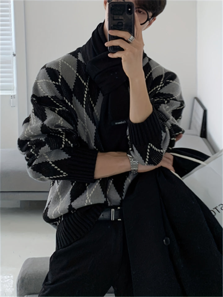 Men's Classic Houndstooth Knit Sweater