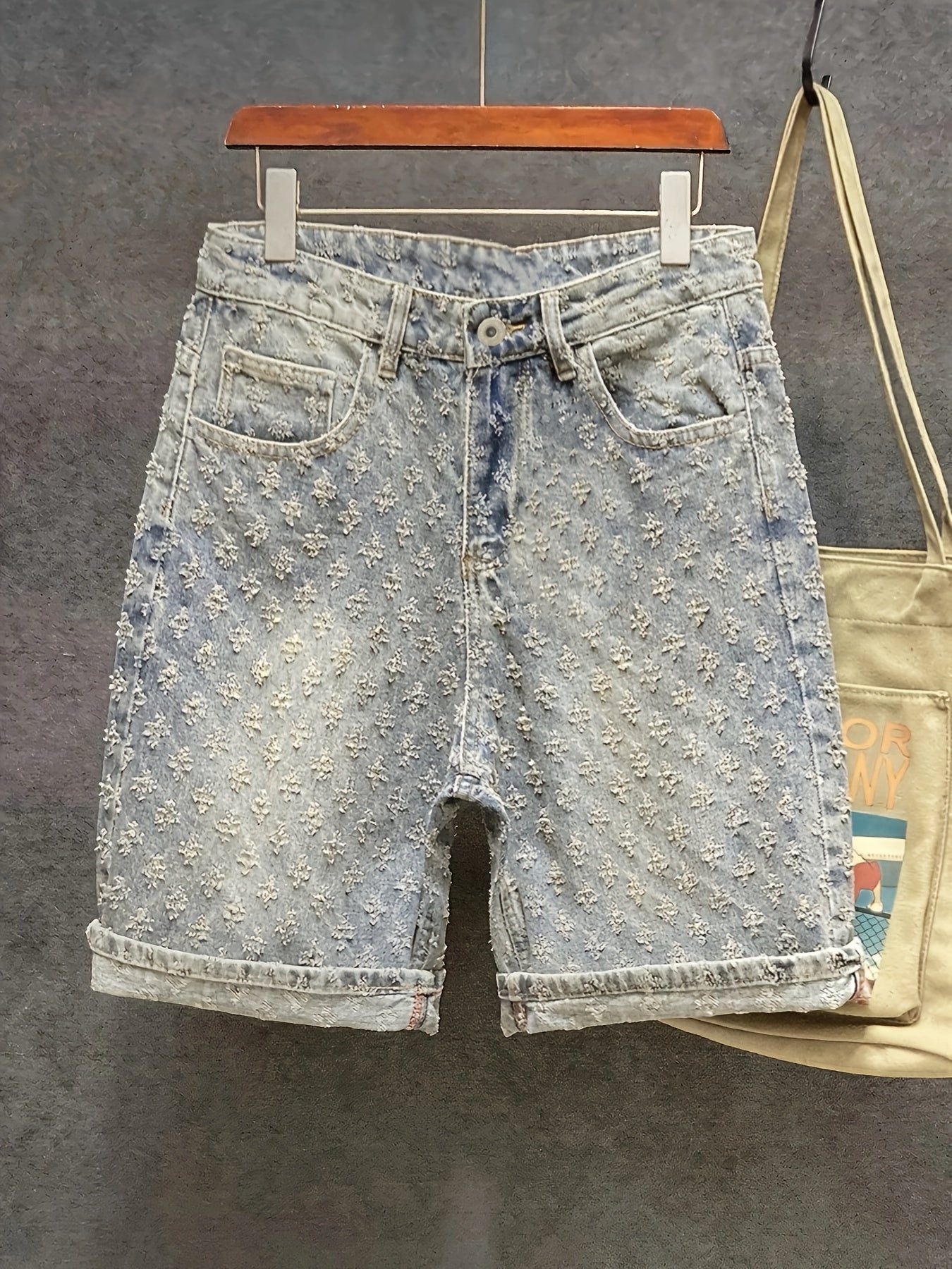 Men'S Non-Stretch Faux Denim Shorts