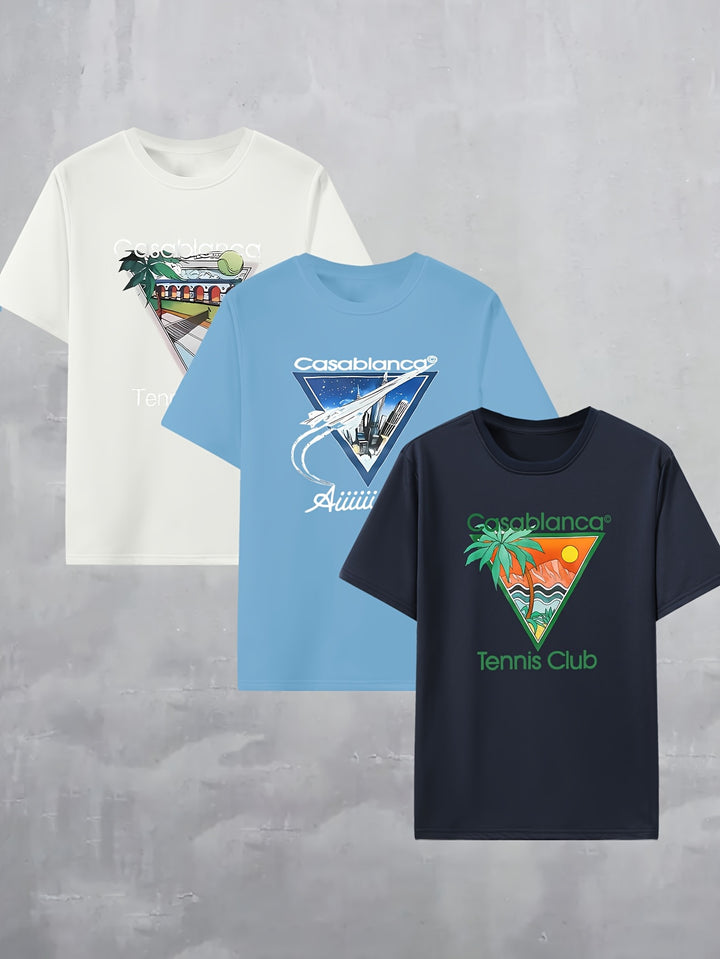 3pcs Set of Casablanca Printed T-Shirts