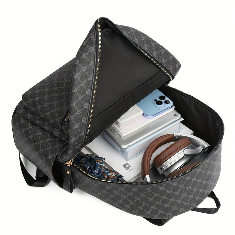 Stylish monogram Large Capacity Backpack with Laptop Sleeve