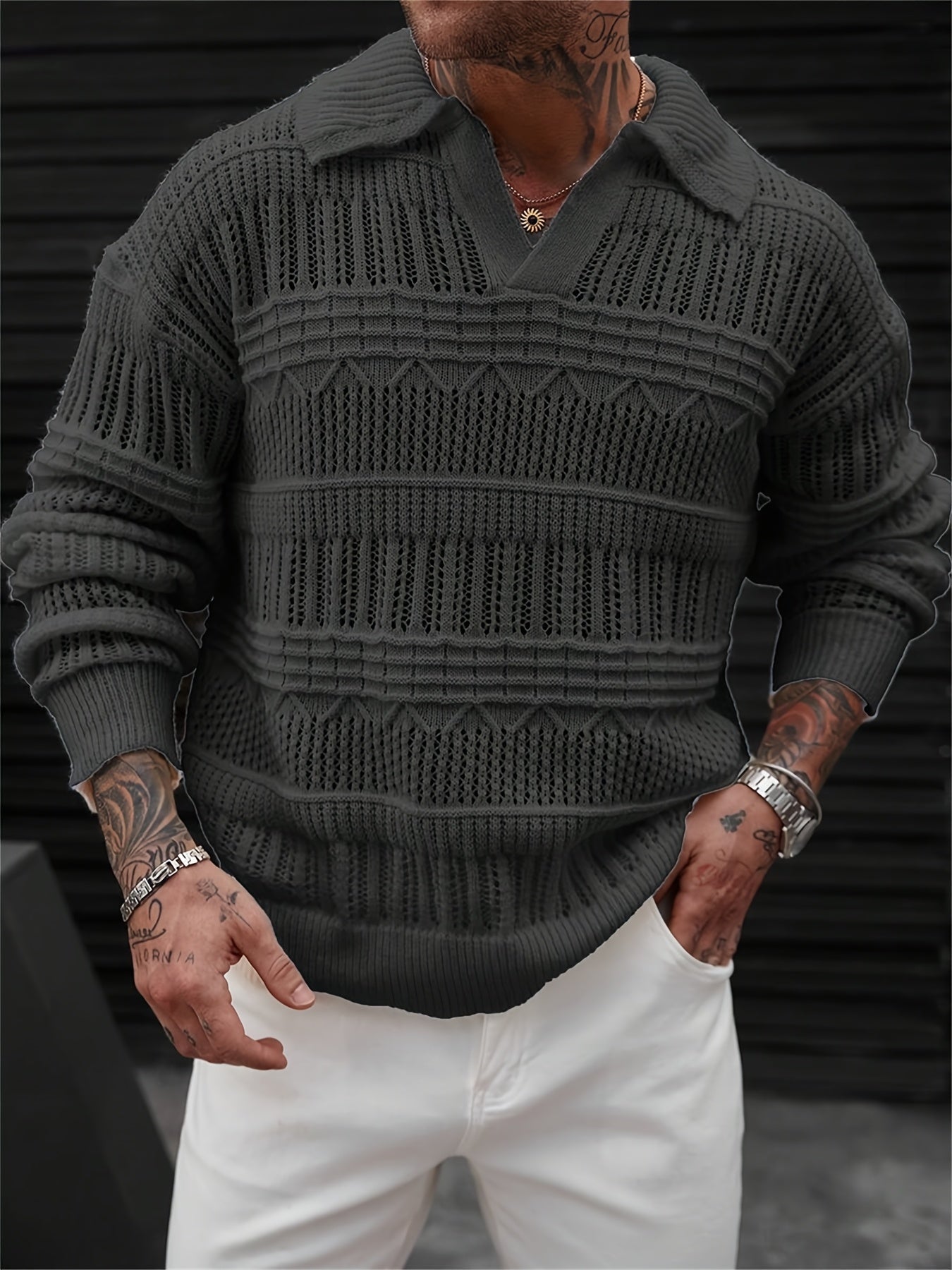 Men's Casual Neck Long Sleeve Sweater