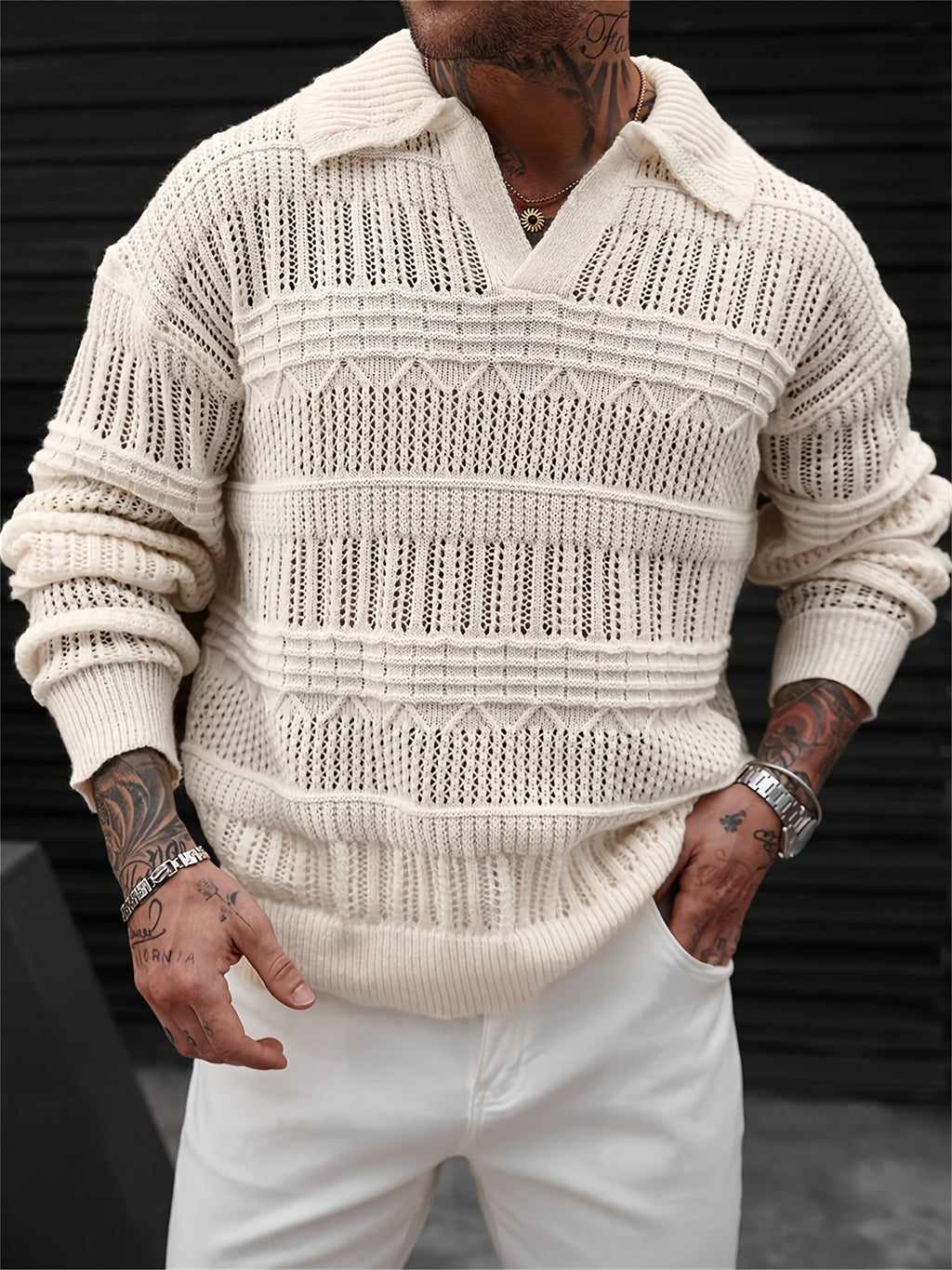 Men's Casual Neck Long Sleeve Sweater