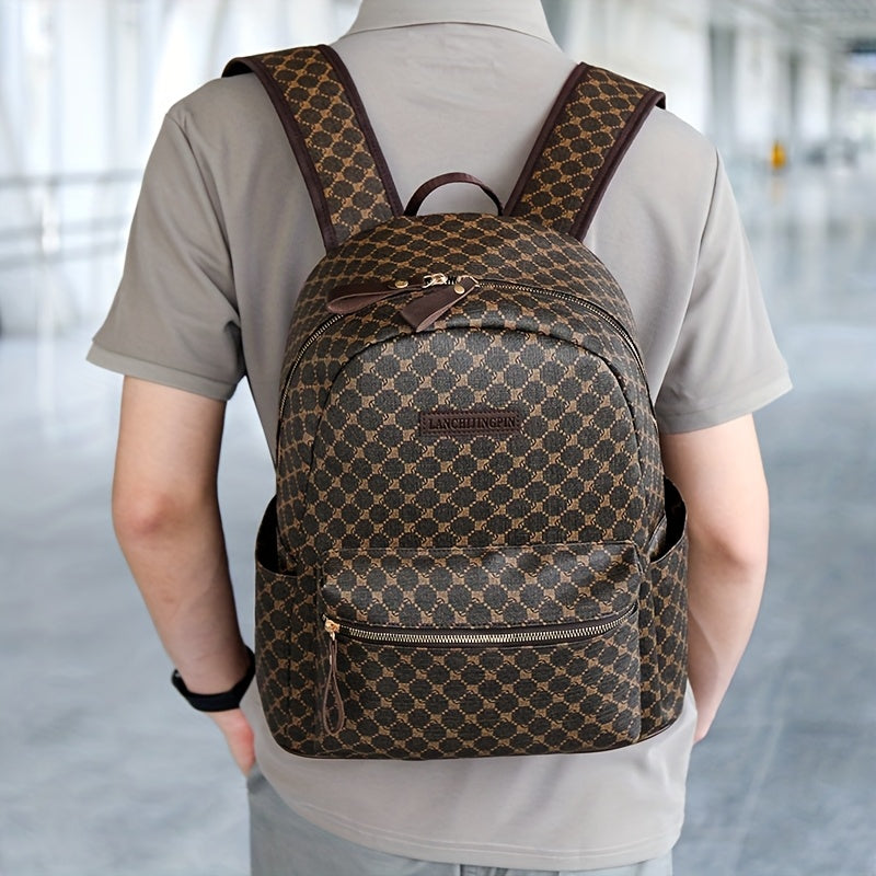 Stylish monogram Large Capacity Backpack with Laptop Sleeve