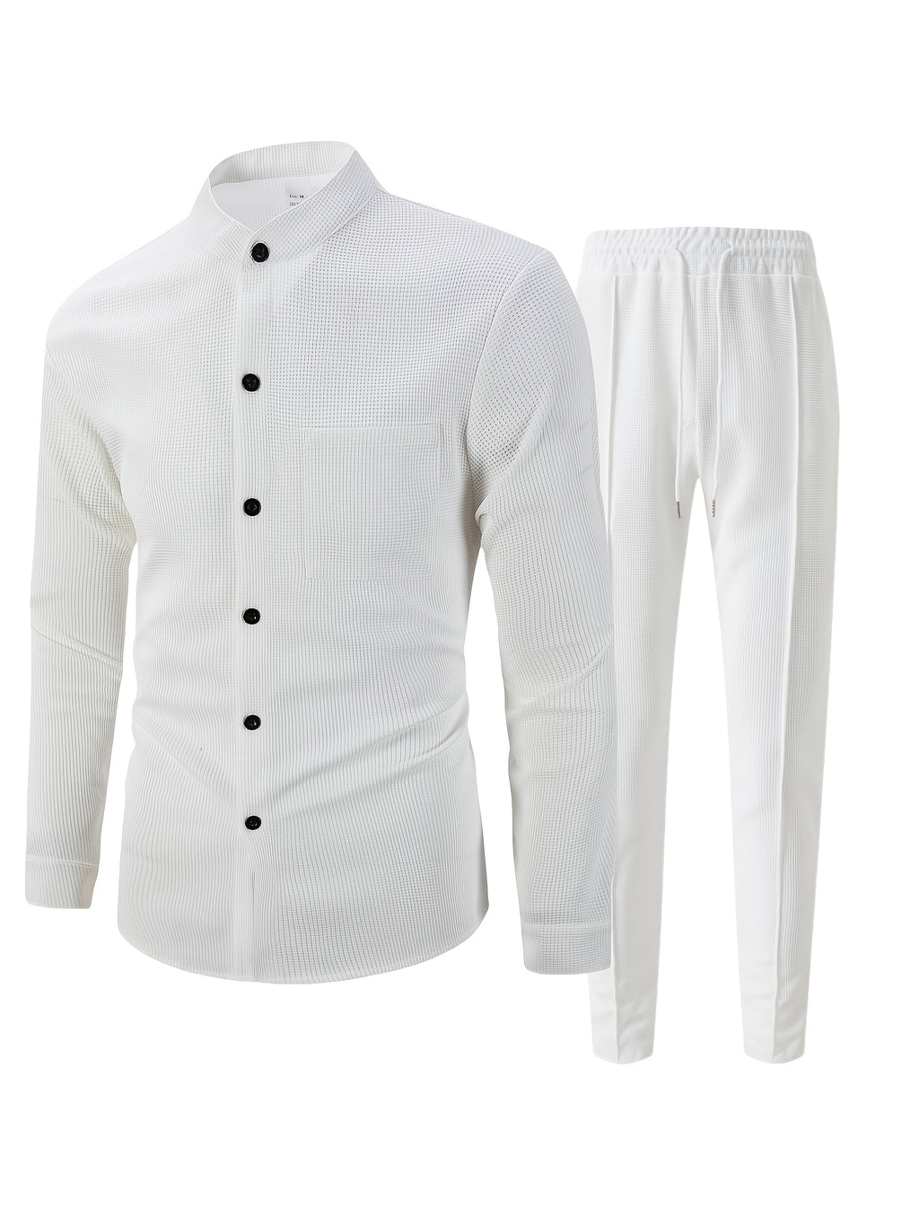 Men's Two-Piece Set with a Long-Sleeve Cardigan with Pockets