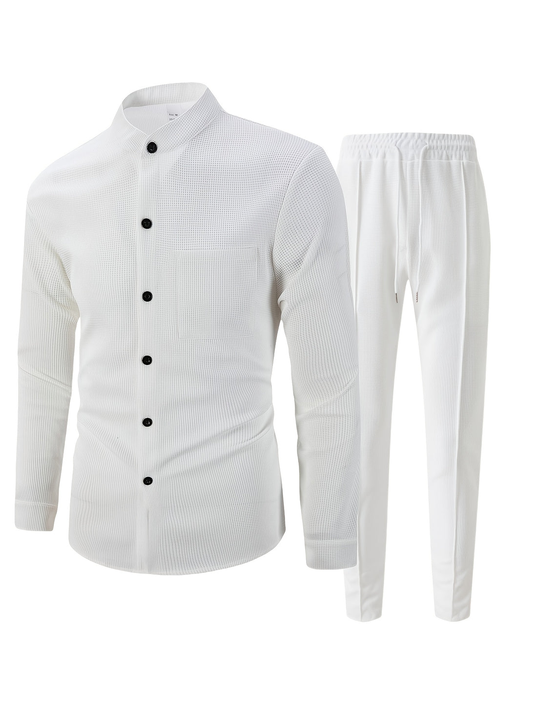 Men's Two-Piece Set with a Long-Sleeve Cardigan with Pockets