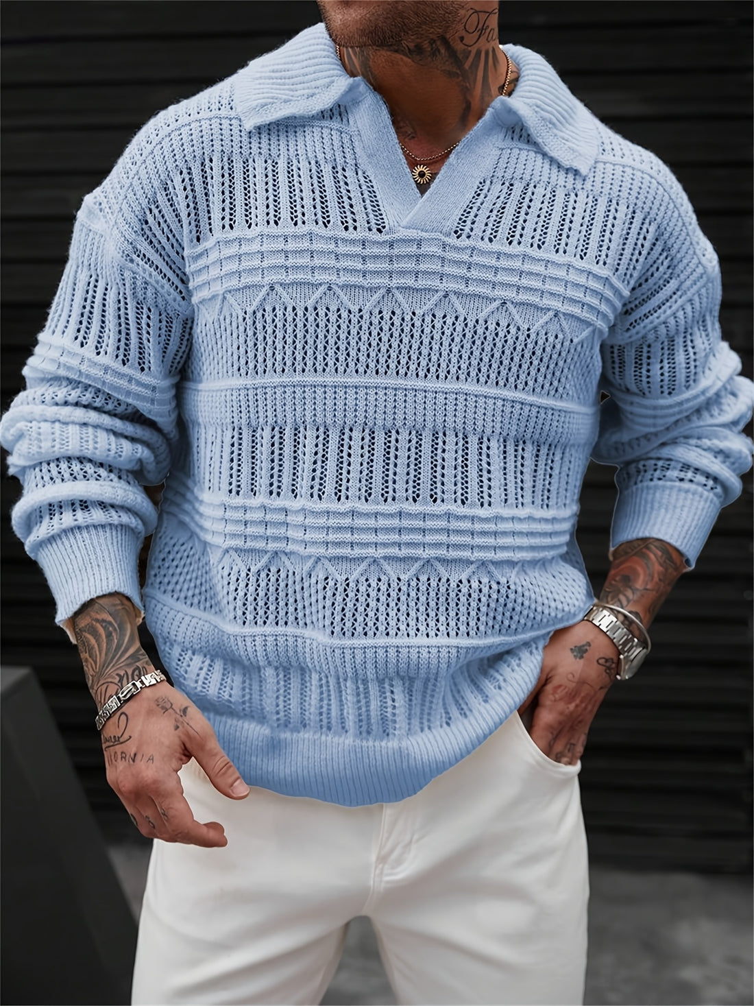 Men's Casual Neck Long Sleeve Sweater
