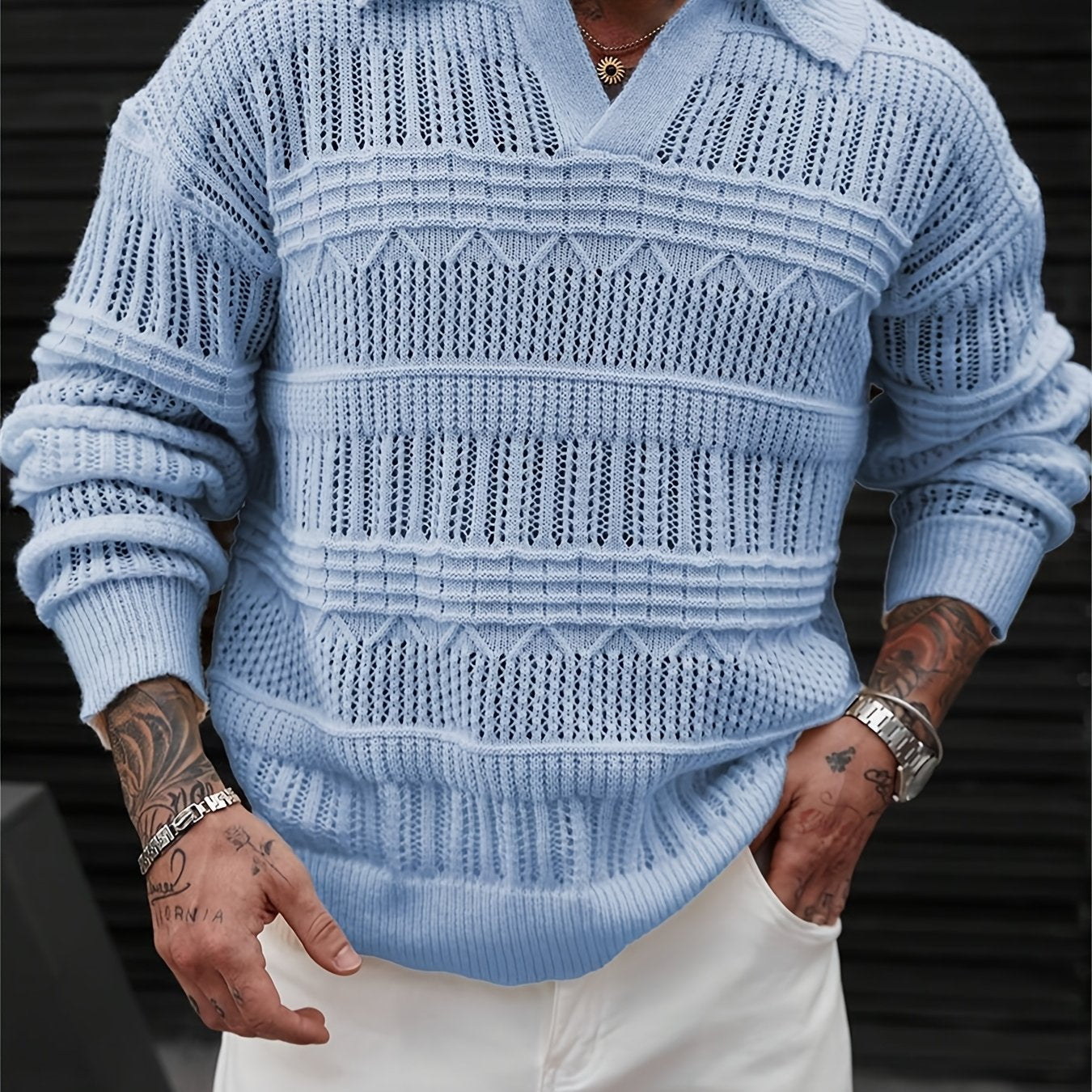Men's Casual Neck Long Sleeve Sweater