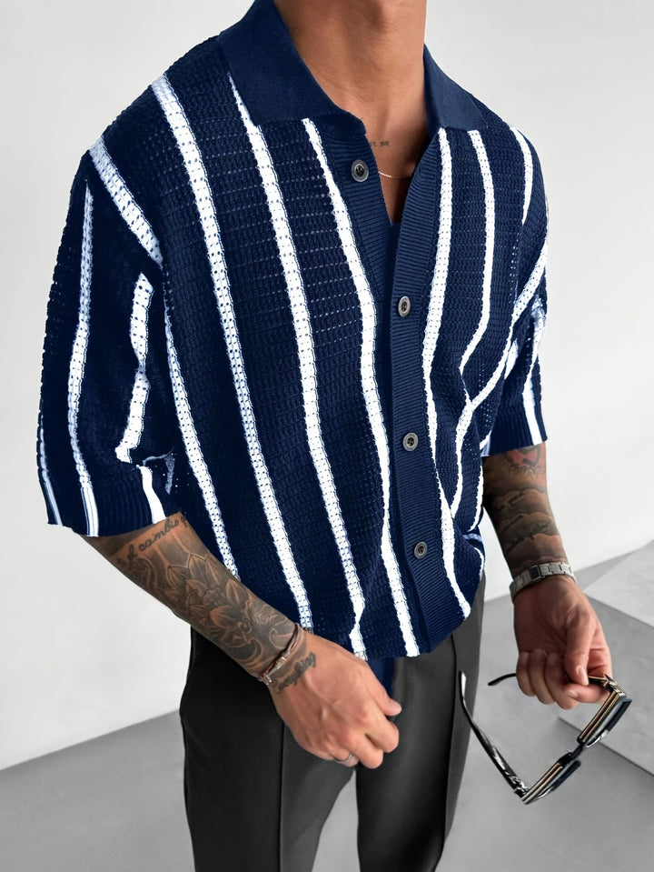 Men's Semi-Sheer Knit Pullover