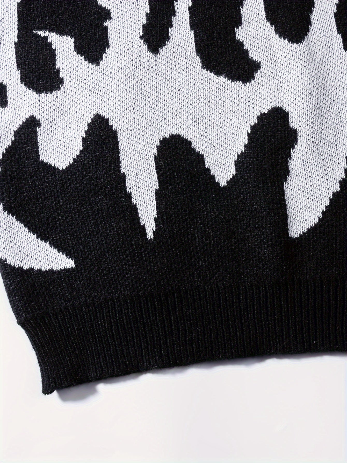 Men'S Trendy Flame Pattern Knit Sweater