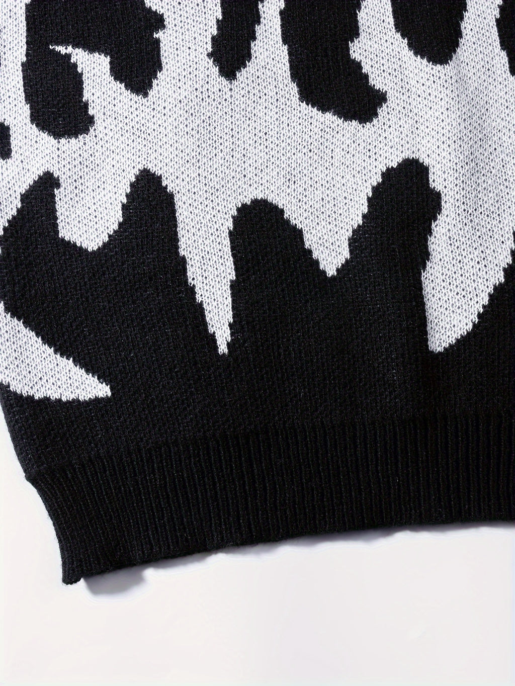 Men'S Trendy Flame Pattern Knit Sweater