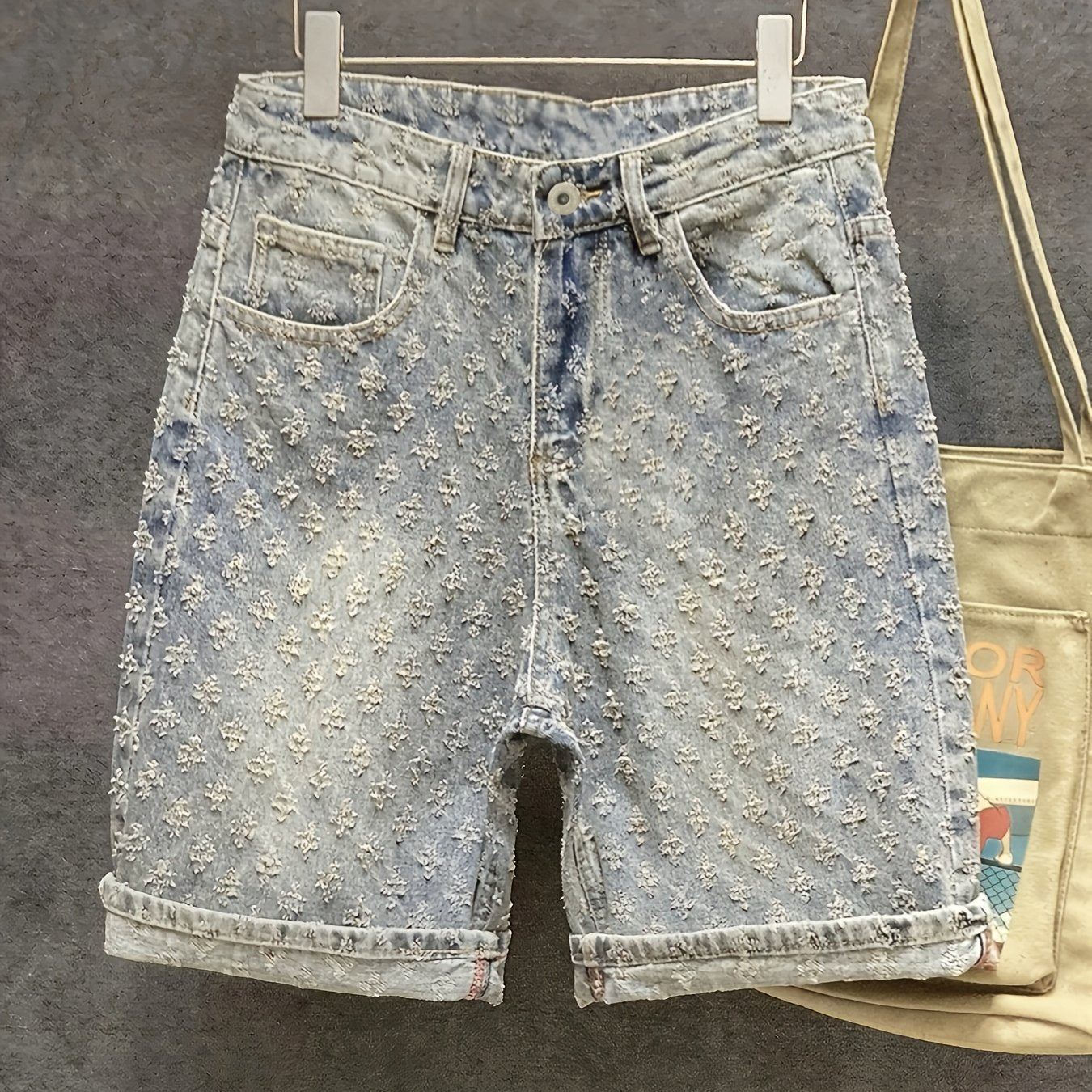 Men'S Non-Stretch Faux Denim Shorts