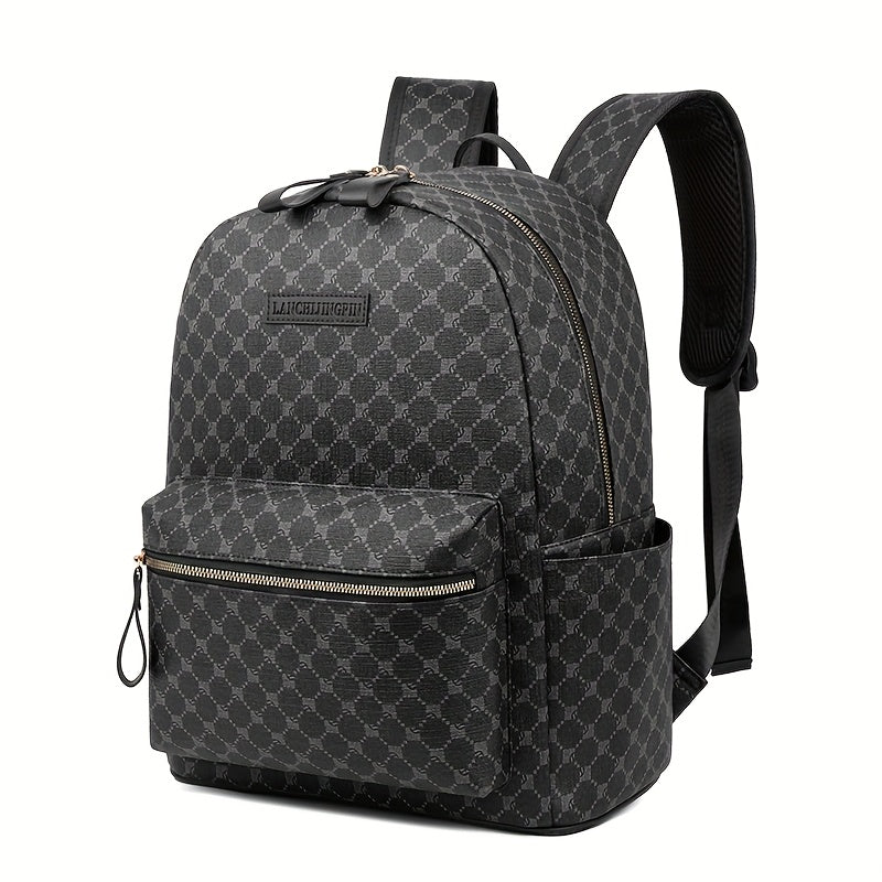 Stylish monogram Large Capacity Backpack with Laptop Sleeve