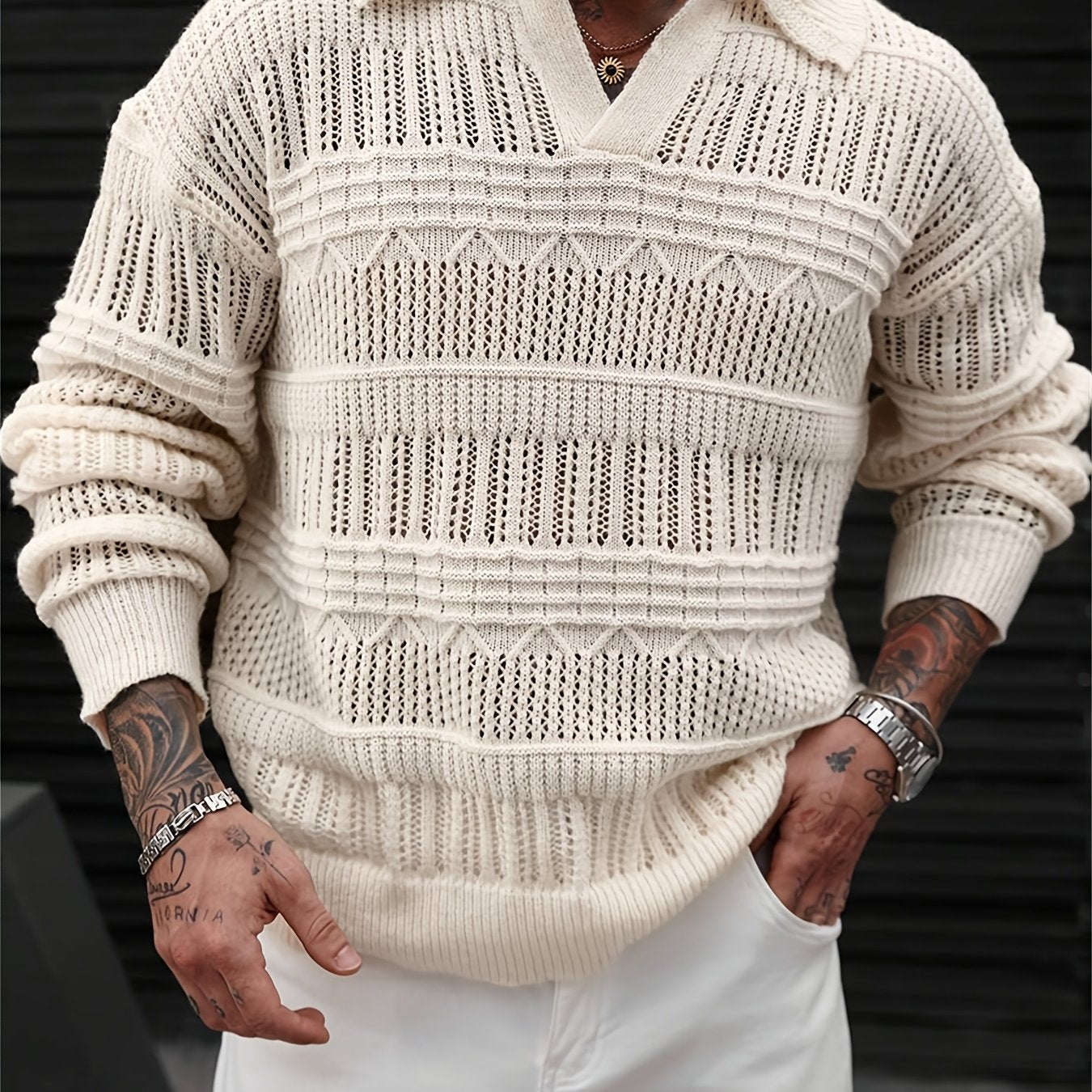 Men's Casual Neck Long Sleeve Sweater