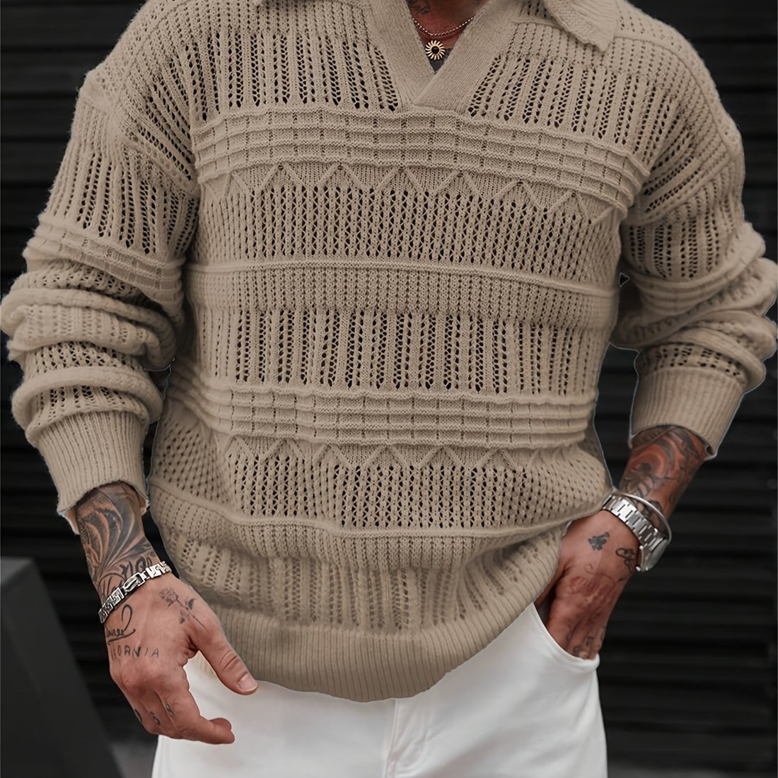 Men's Casual Neck Long Sleeve Sweater