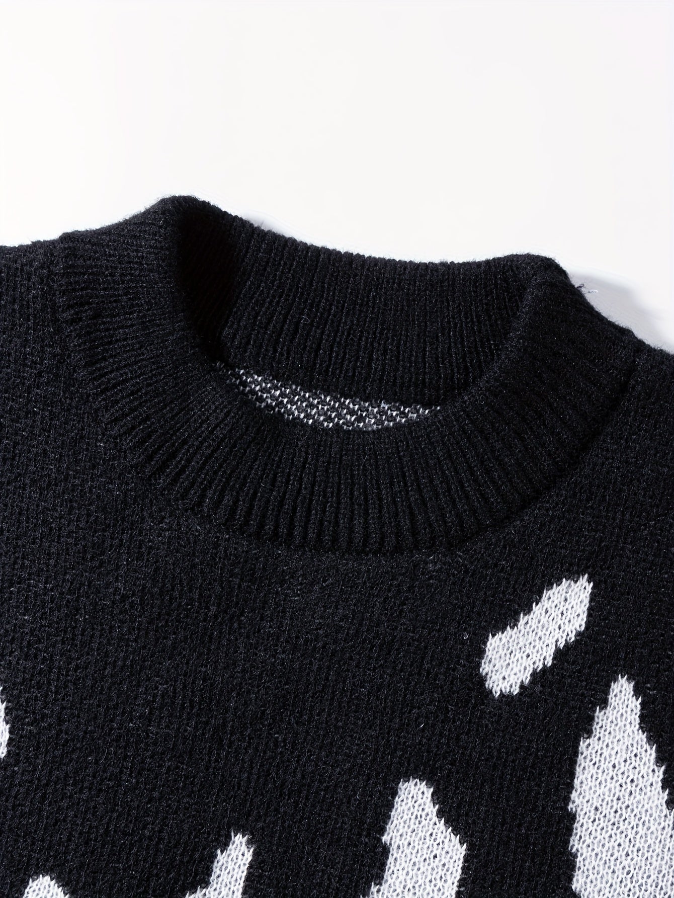 Men'S Trendy Flame Pattern Knit Sweater