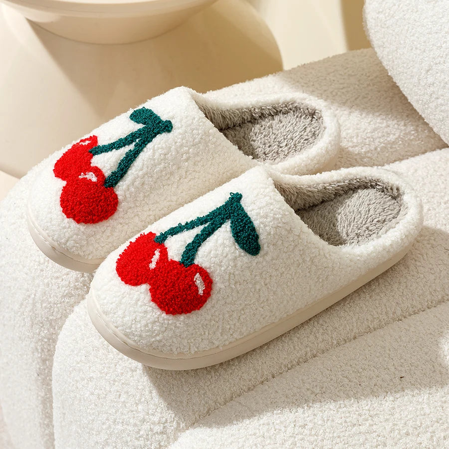 Cute Fruit Style Indoor Warm Breathable Slippers for Winter