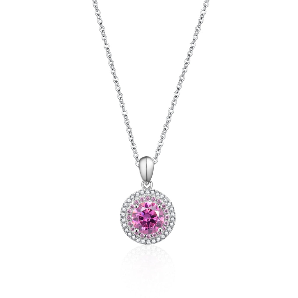 Moissanite 100% 925 Sterling Silver High-End Pink Diamond Super Luxury Pendant