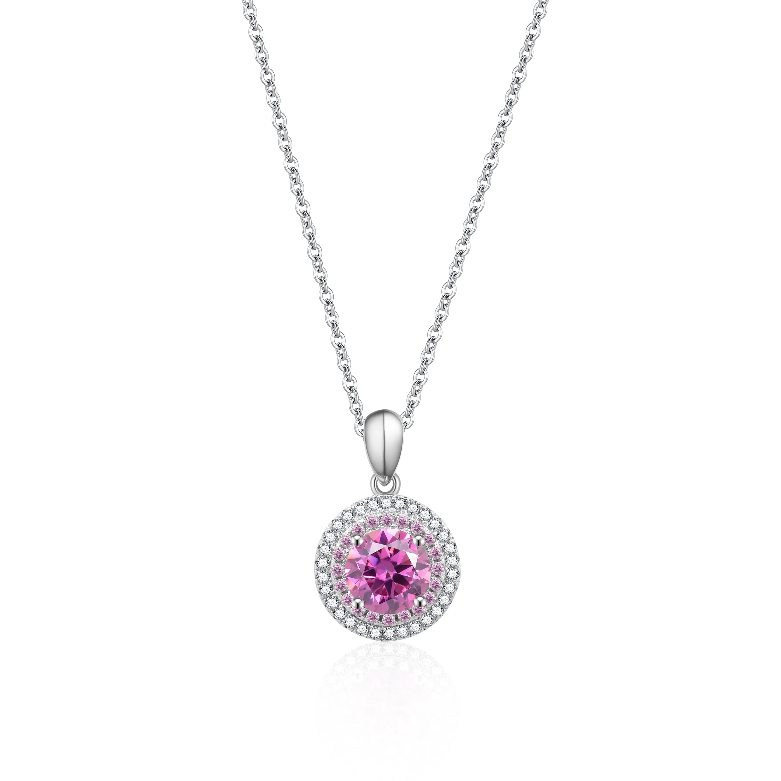 Moissanite 100% 925 Sterling Silver High-End Pink Diamond Super Luxury Pendant