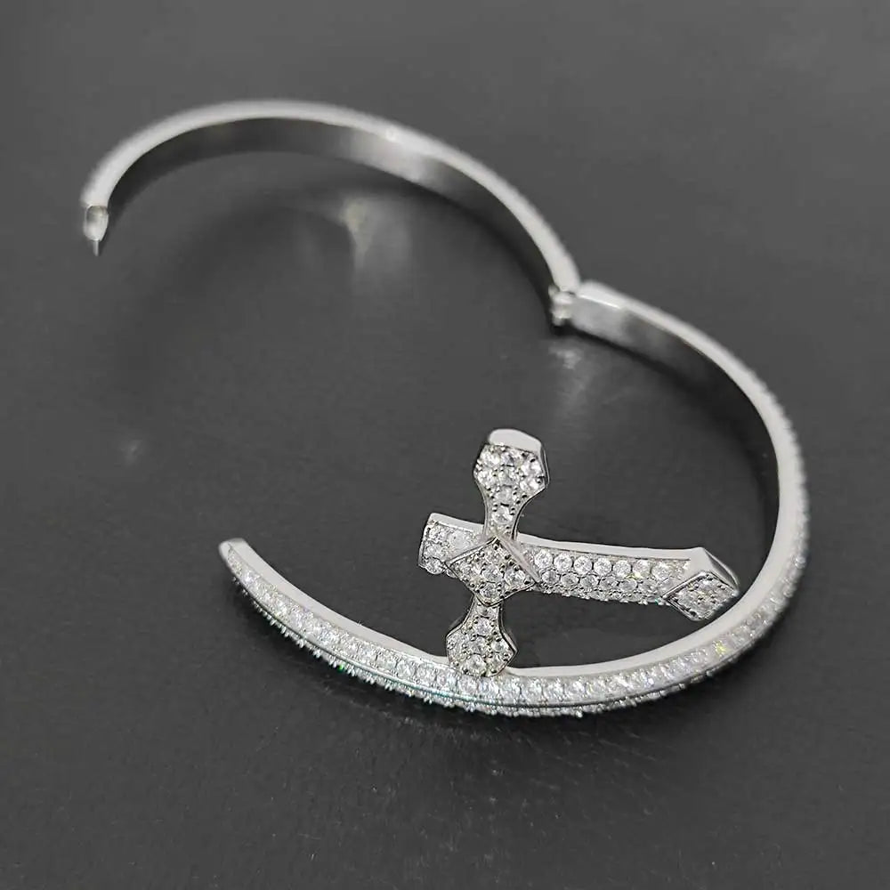Full Iced Sword Shape Bracelet Bling