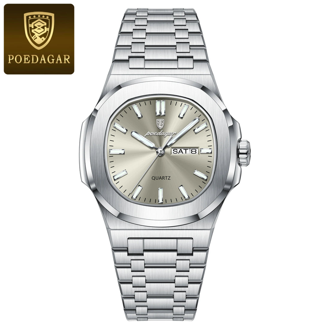 Classic Square Men Day-Date Wristwatch