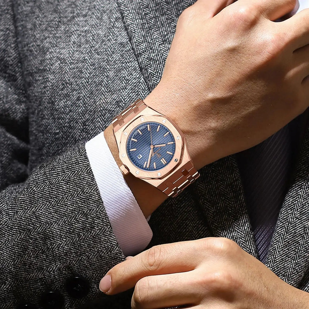 Luxury Business Man Wristwatch with Waterproof Luminous Day-Date