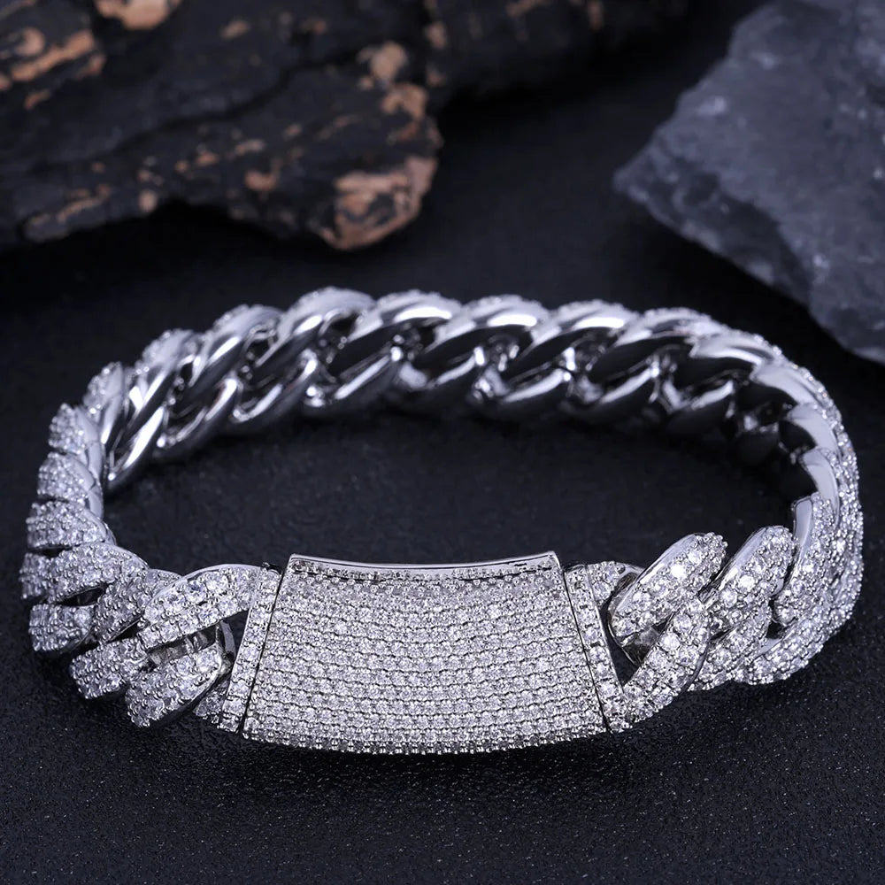 New Style 13/18MM Iced Out Cuban Bracelet