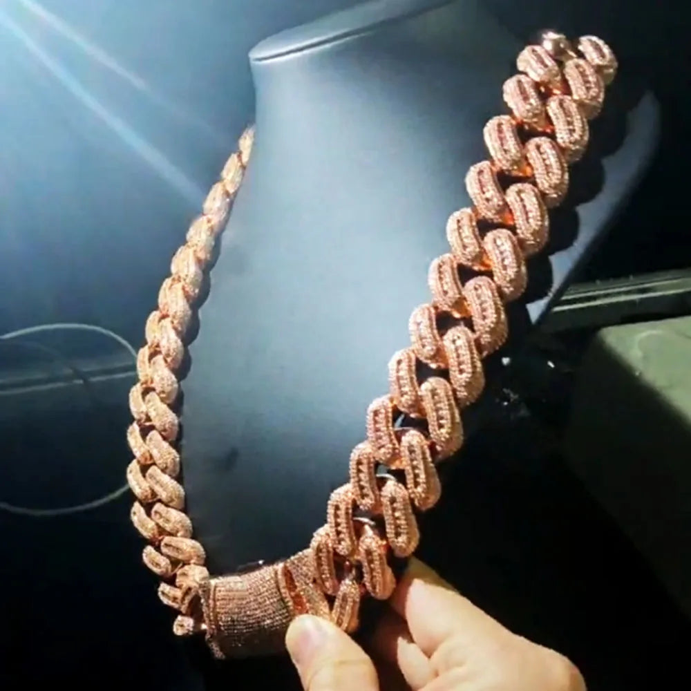 29mm Iced Out Rose Gold Cuban Chain