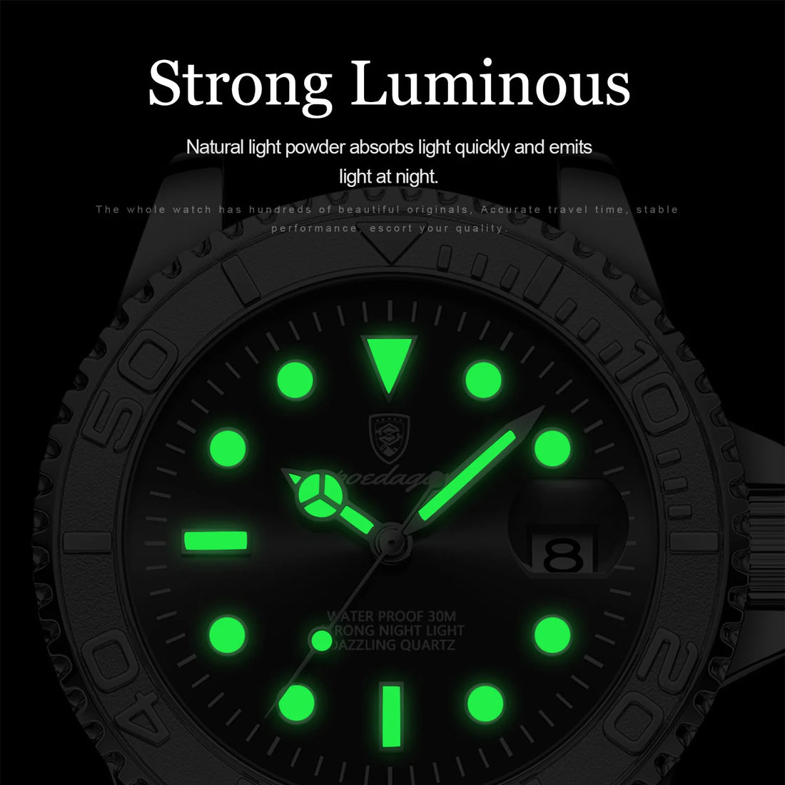 Top Luxury Quartz Man Watch with Luminous Date-Week for Men