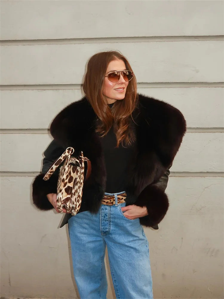 Luxury Fur Women’s Coat with Plush Cuffs
