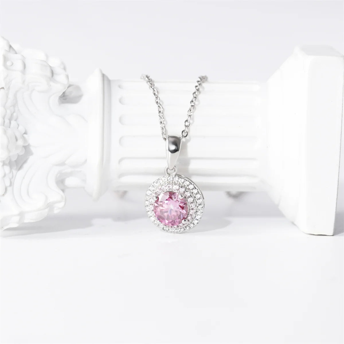Moissanite 100% 925 Sterling Silver High-End Pink Diamond Super Luxury Pendant