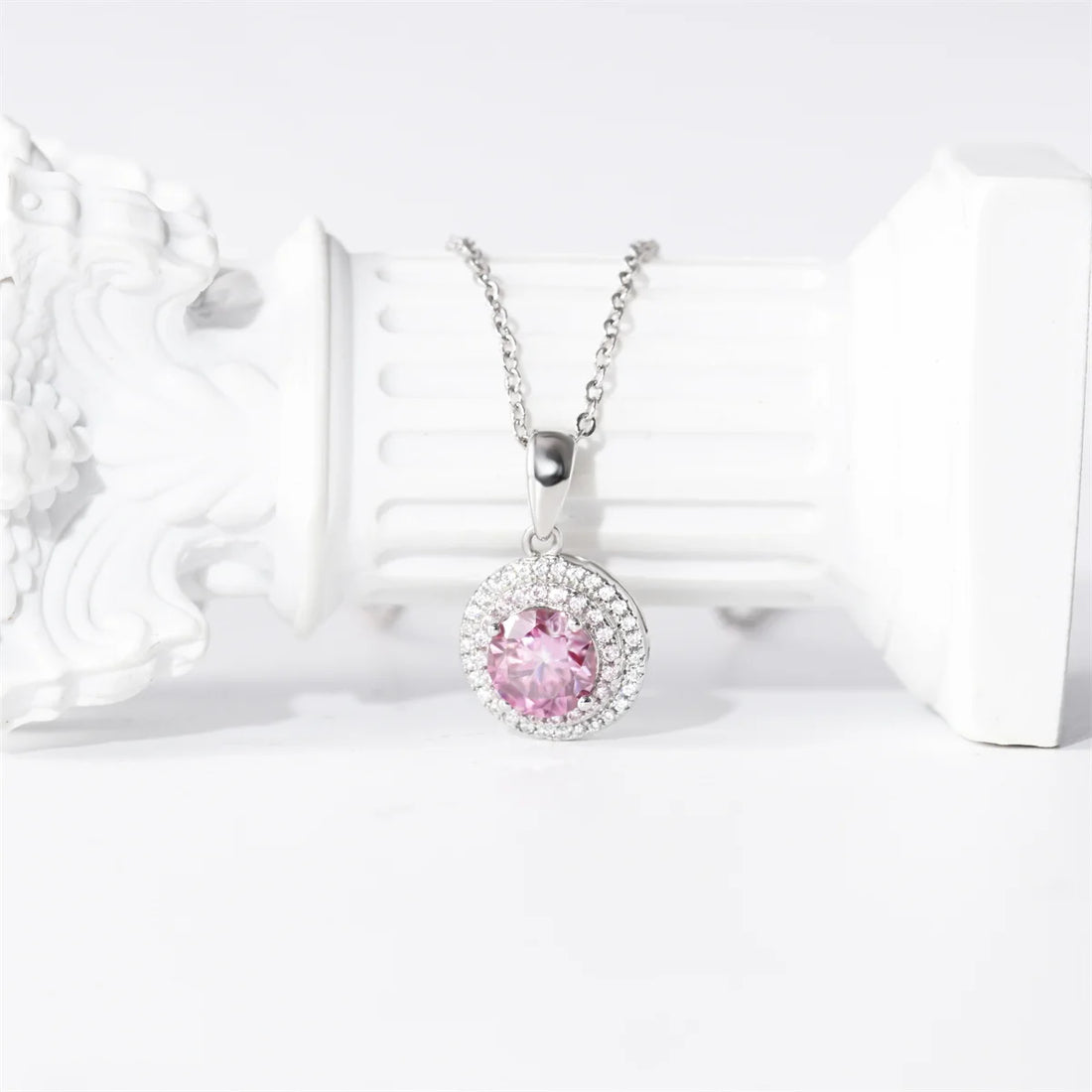 Moissanite 100% 925 Sterling Silver High-End Pink Diamond Super Luxury Pendant