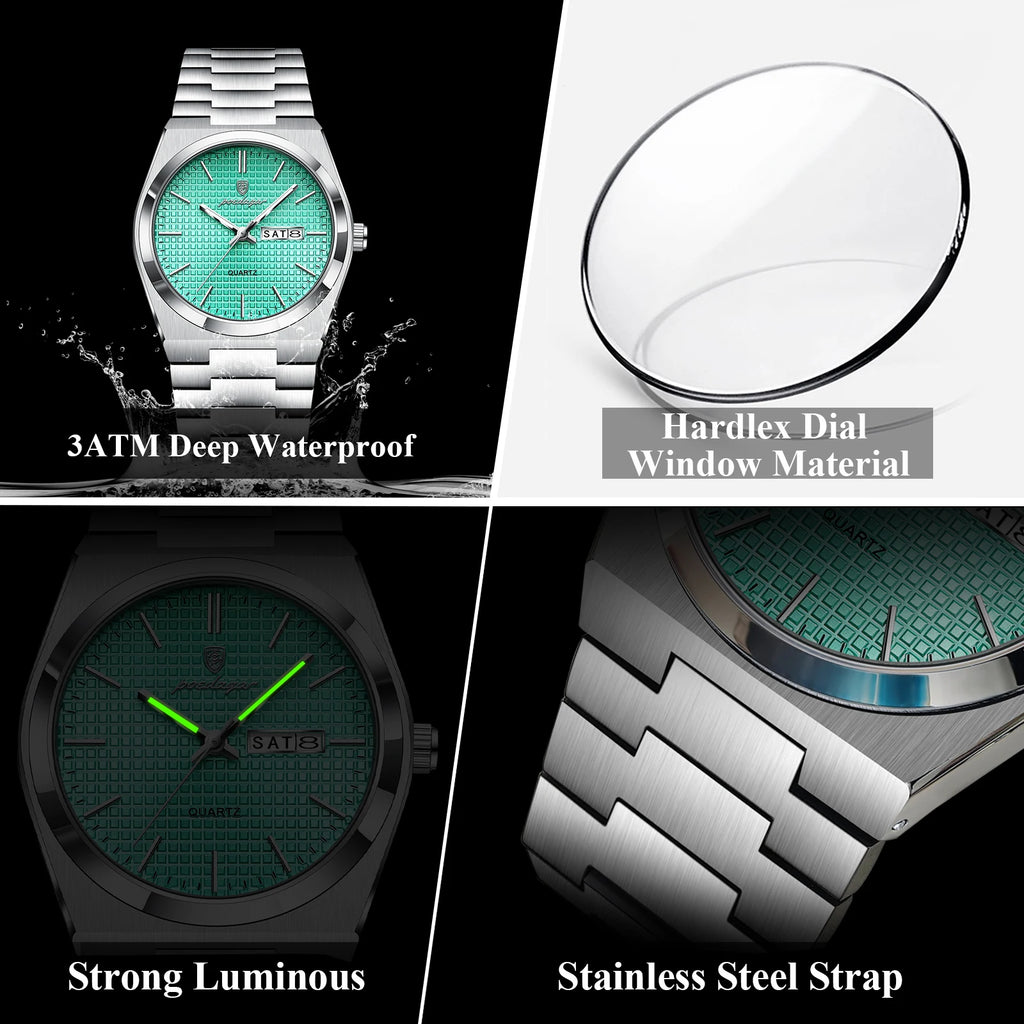 Luxury Business Man Watch with Luminous Waterproof Stainless Steel