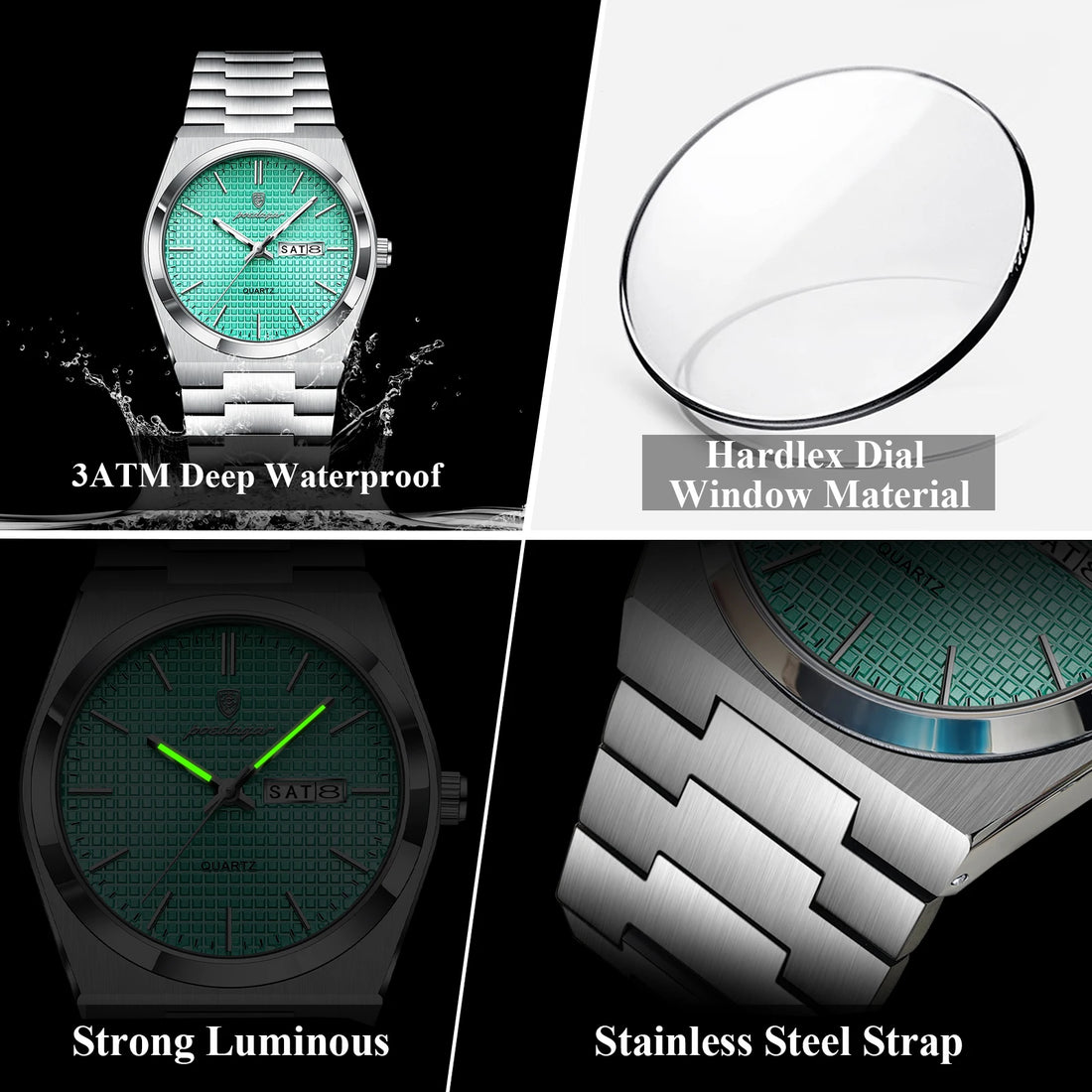 Luxury Business Man Watch with Luminous Waterproof Stainless Steel