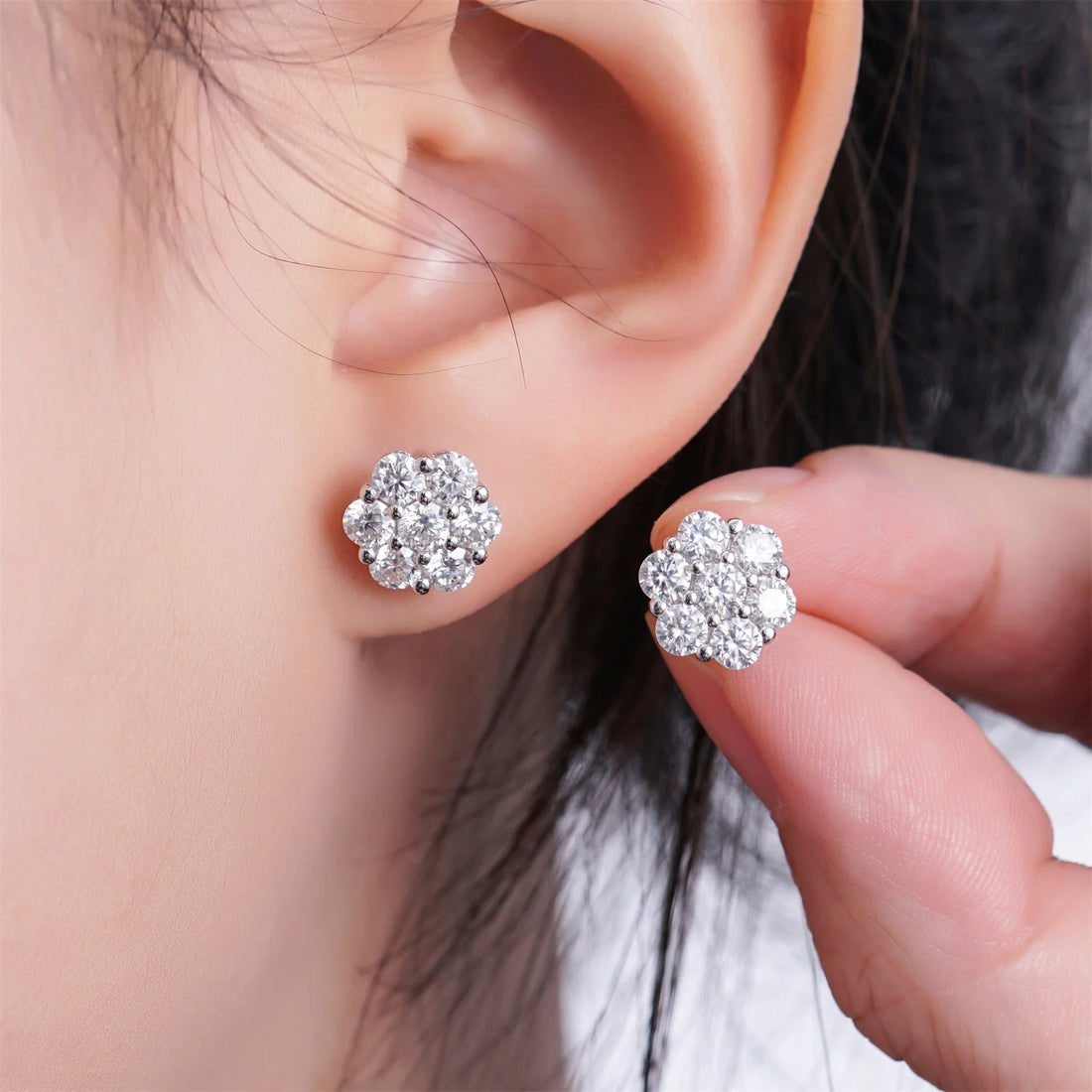 Luxury Sparkling 925 Sterling Silver D Color Moissanite