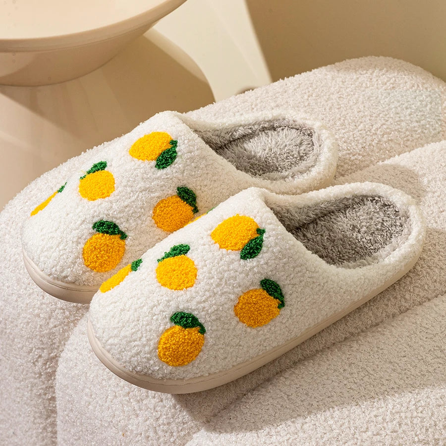 Cute Fruit Style Indoor Warm Breathable Slippers for Winter