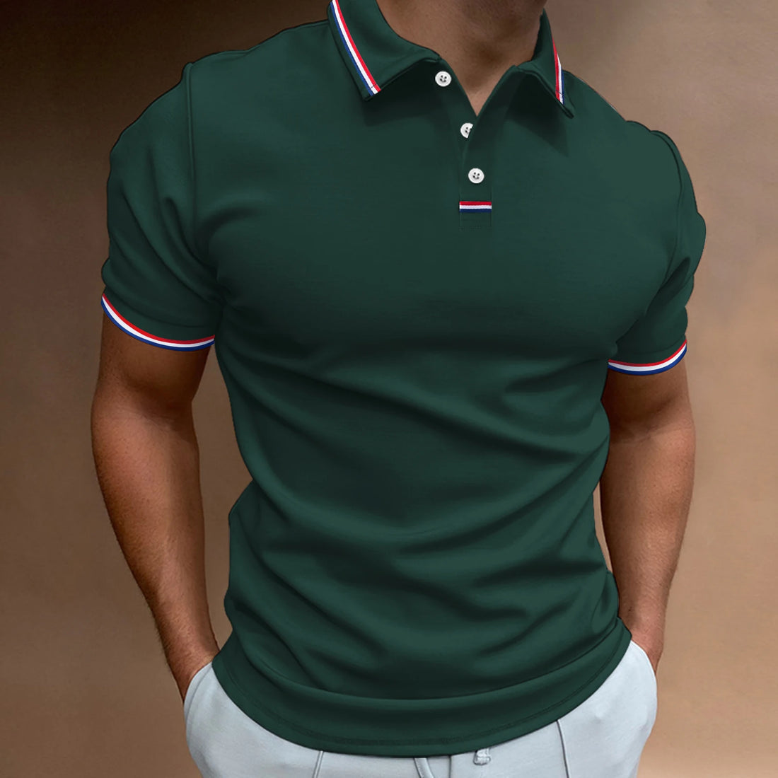 2025 new stretch solid color summer thin quick-drying short-sleeved lapel POLO shirt