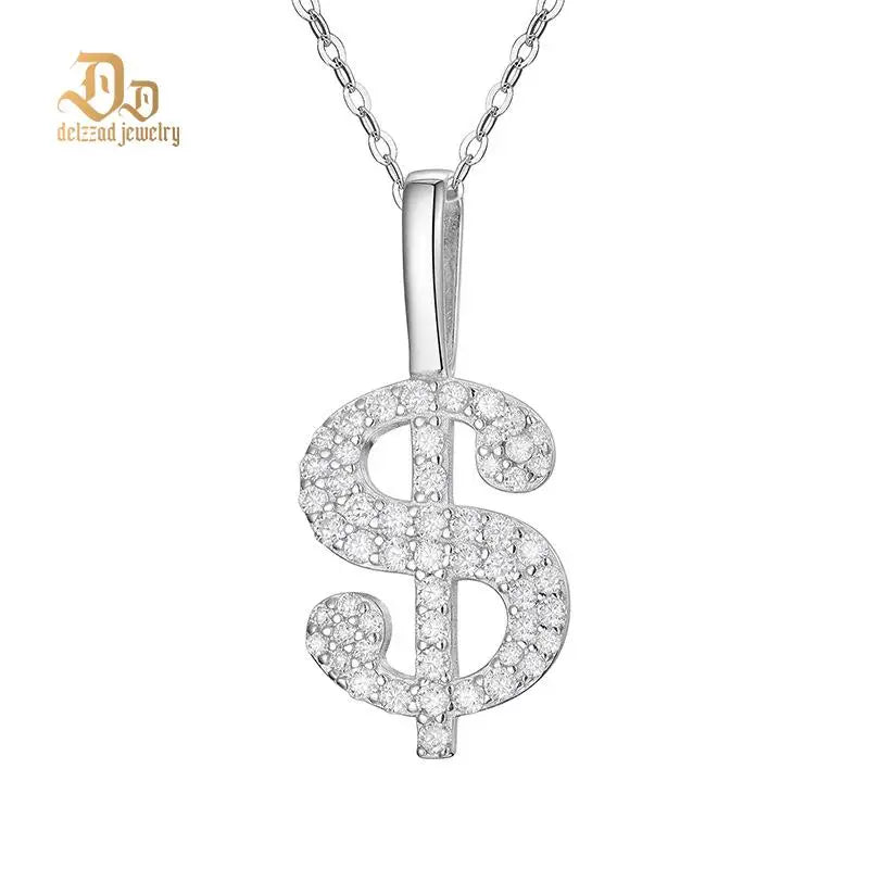 2025 Delzzad Exquisite US Gold Pendant 100% S925 Sterling Silver VVS Moissanite Unisex Simple Sports OL Style Jewelry Party Gift