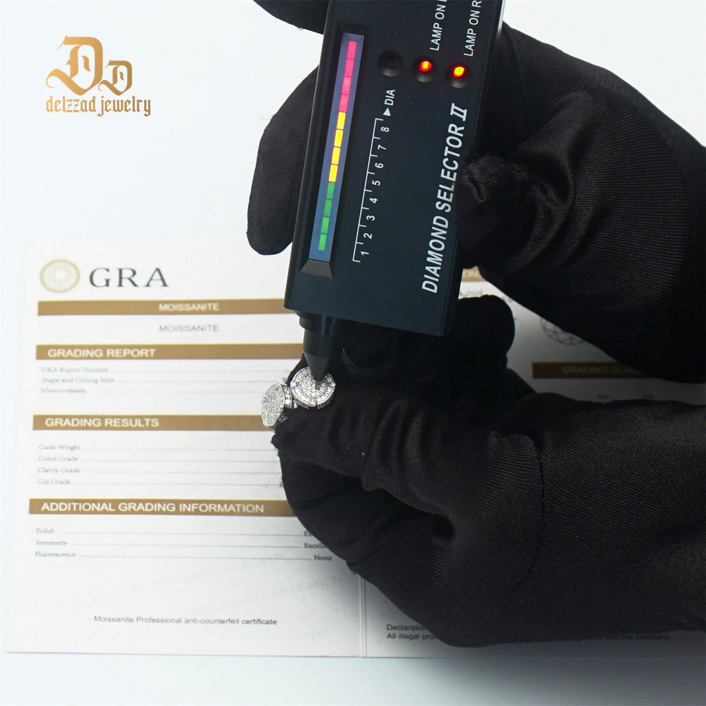 D Color Moissanite Large Round Earrings with 925 Sterling Silver for Unisex