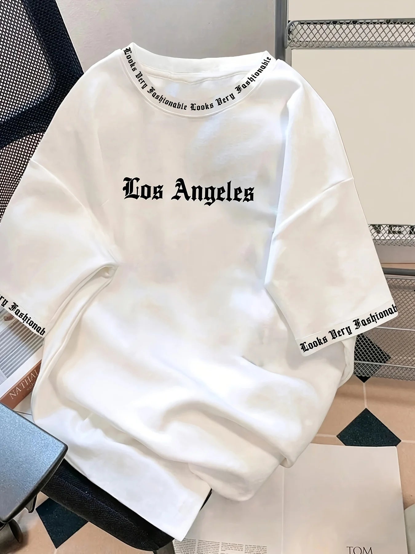 Men's loose letter print T-shirt