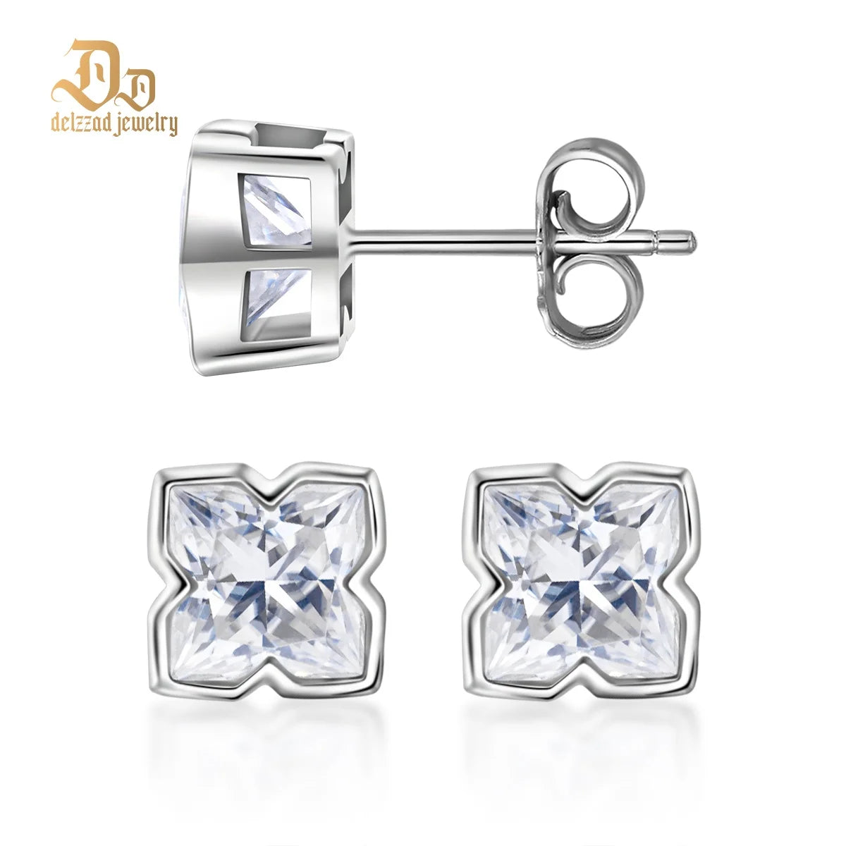 2025 New Delzzad 100% S925 Sterling Silver Micro-Inlaid Plant Series Earrings Classic Luxury Fine Jewelry Engagement Party Gifts