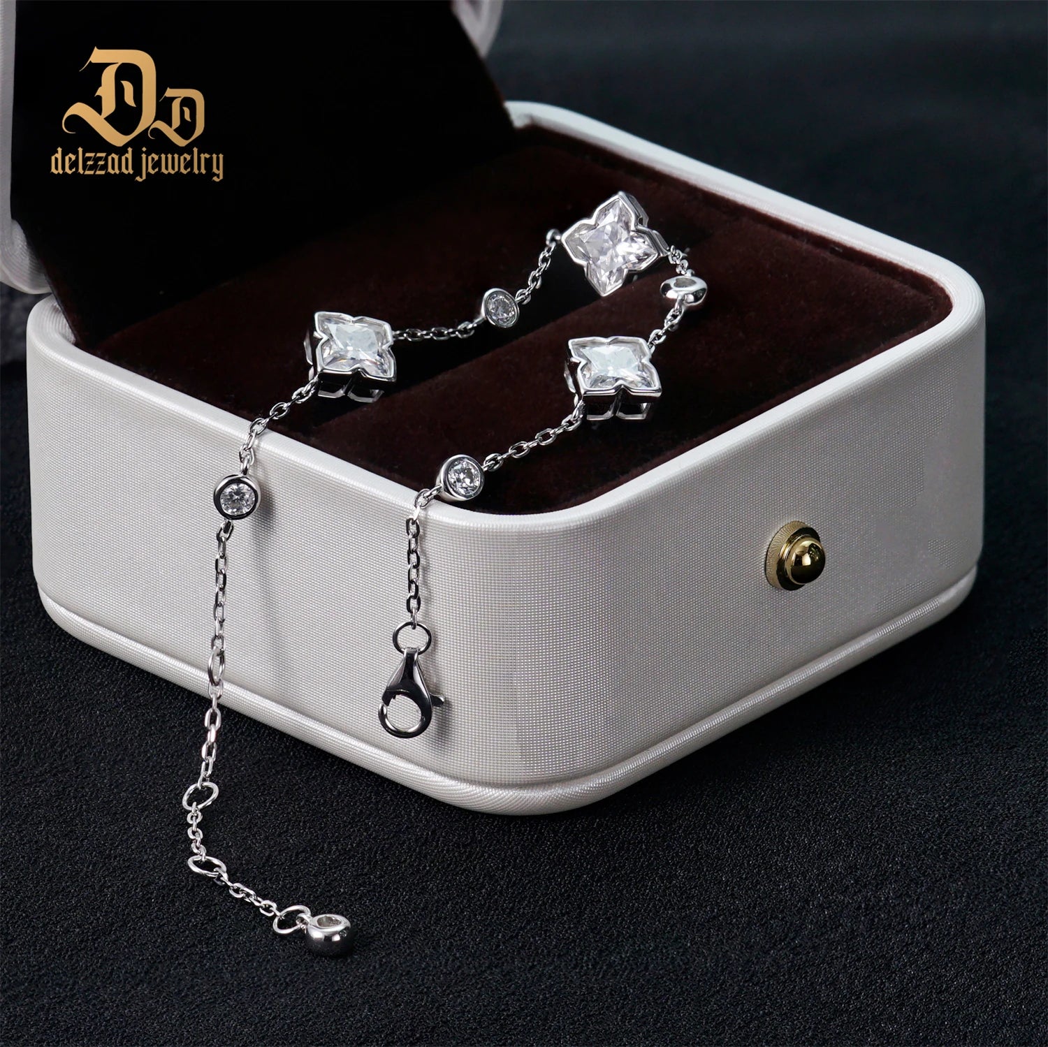 100% S925 High Quality Moissanite Botanical Series Sterling Silver Bracelet f