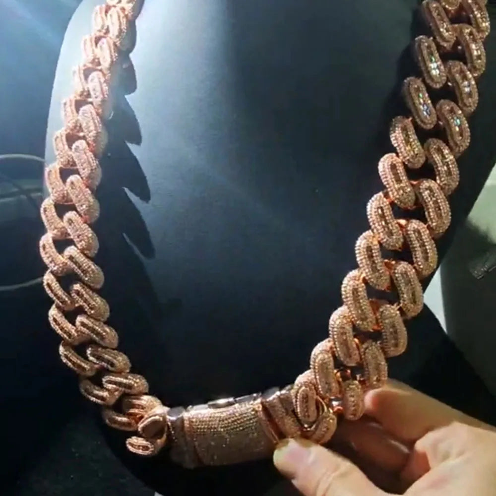 29mm Iced Out Rose Gold Cuban Chain